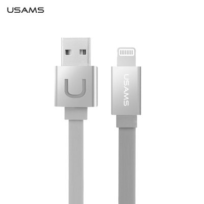 Добави още лукс USB кабели  USB кабел тип лента USAMS за Iphone 5/5s/5c/6/6plus/iPod touch 5/iPod nano 7 бял